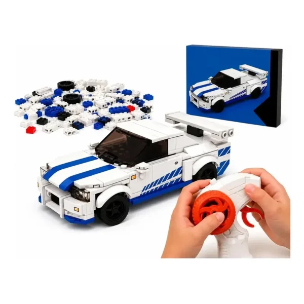 Carro Esportivo Rc Car 1:20 Blocos Montar Controle Remoto